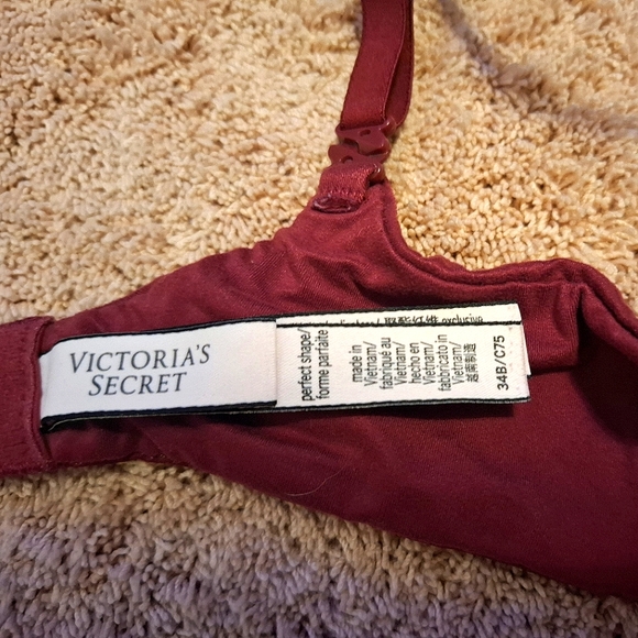 Victoria's Secret Maroon Glitter Body By Victoria Perfect Shape Pushup Bra - Picture 4 of 4